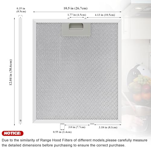 Techecook Updated W10169961A Range Hood Filter Replacement (3PCS) by Techecook, 5-Layer Aluminum Mesh Hood Grease Filter 10.5 x 12 Inch Fit for Whirlpool, Kitchen Aid, Jenn-Air Range Hoods - Image 5