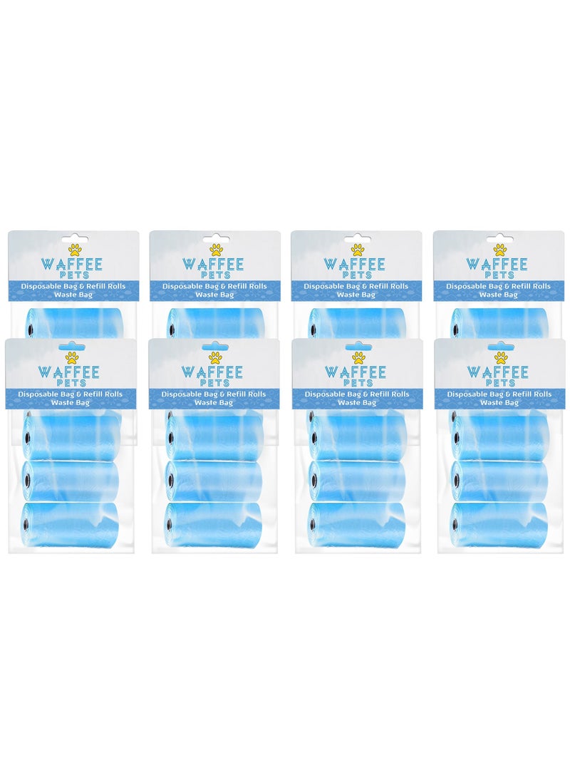 Waffee Waffee Pet Dog Waste Bags, Poo Bags, Pack of 24 Rolls (480 Bags)-Blue  - Image 1