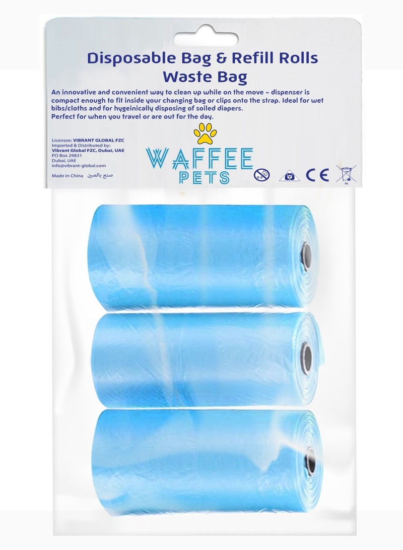 Waffee Waffee Pet Dog Waste Bags, Poo Bags, Pack of 24 Rolls (480 Bags)-Blue  - Image 2