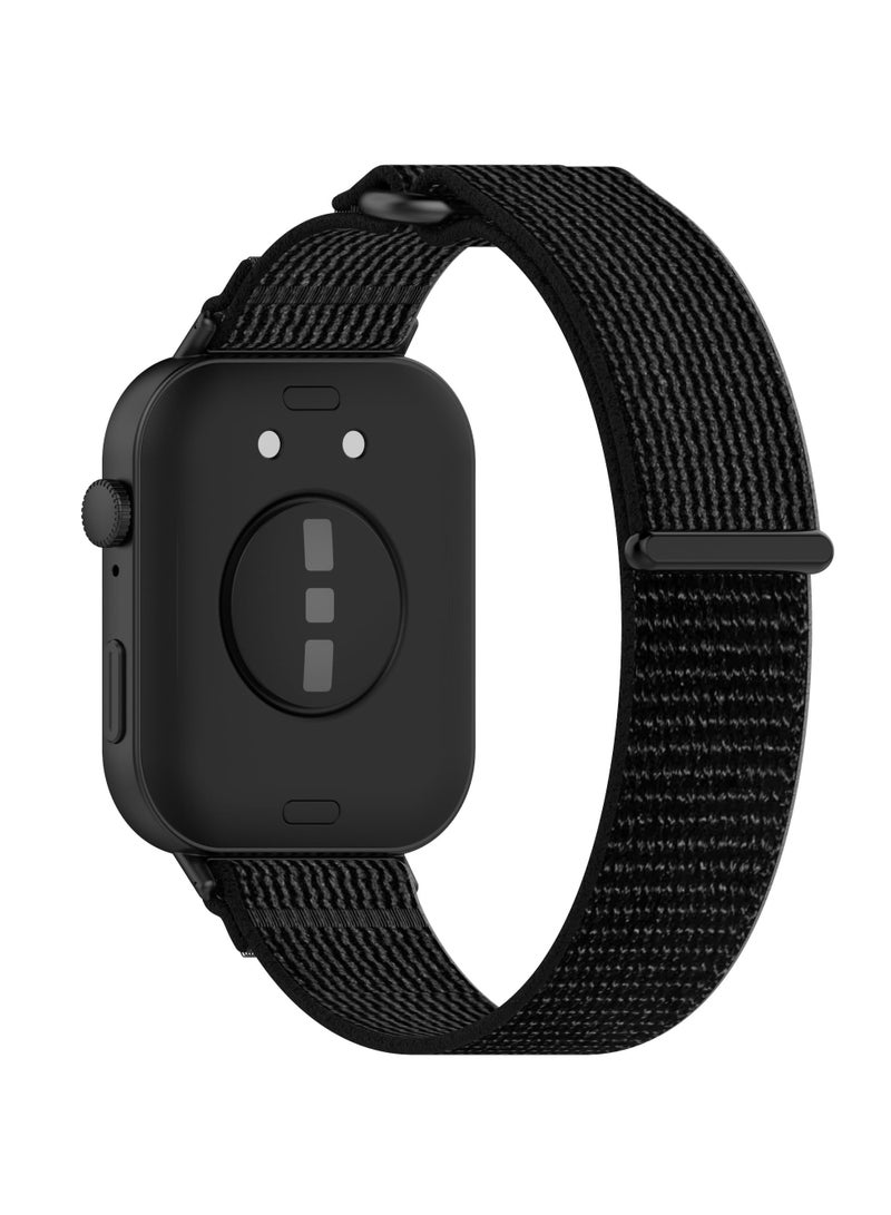 Nylon Strap Compatible with Huawei Watch Fit3 Soft Elastic Sport Strap for Huawei Watch Fit 3 Replacement Strap (Black/Grey) - Image 2