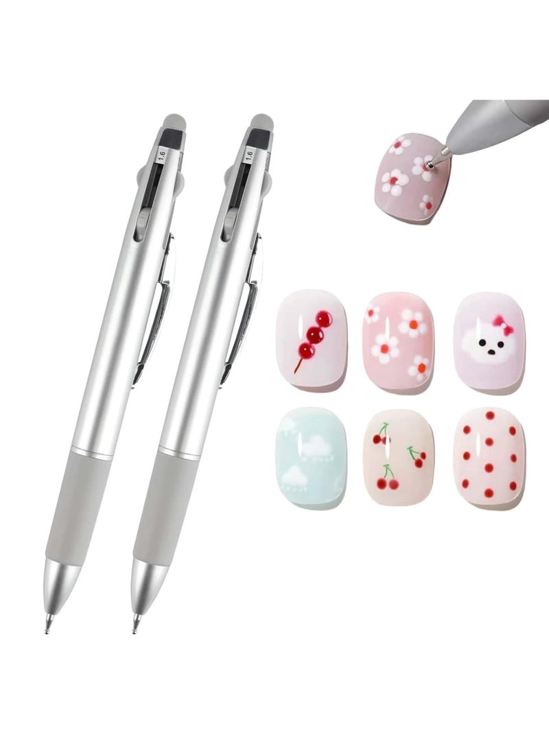 SYOSI طقم أقلام تزيين الأظافر 5 في 1 - أدوات تزيين بتصميم قلم حبر احترافي لتزيين الأظافر، مانكير DIY وصالونات التجميل، طقم نصائح تزيين الأظافر بدقة، سهل الاستخدام ومتعدد الاستخدامات، 2 قطعة (حجم واحد) - Image 1