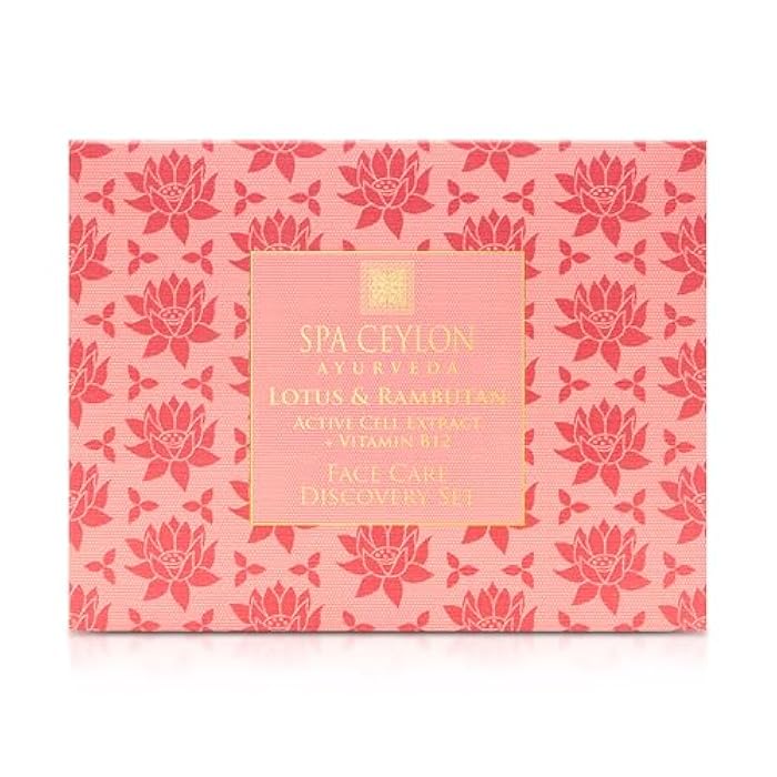 Spa Ceylon Lotus & Rambutan Face Care Discovery Set, Travel Size Face Serum, Cleanser, Masque, Day & Night Cream, & Protector, For Sensitive Skin, Organic - Image 5