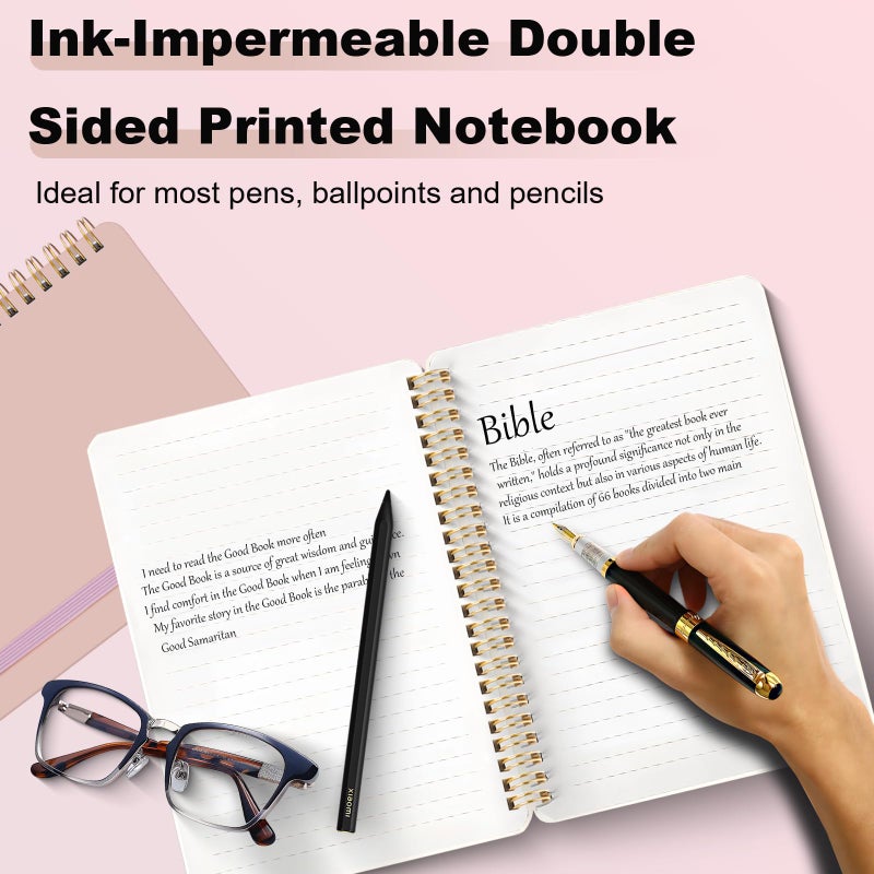 DMSVK 4 PCS Small Spiral Notebook 5x7, Spiral Journal Notebook, Notebooks for Work, School, Small Notebooks 5x7 with Strap, Cute Notebooks for Women 50 Sheets (Green) - Image 5