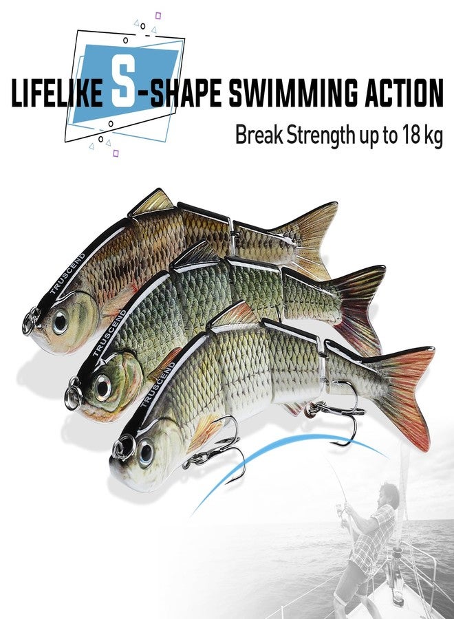 TRUSCEND طُعوم صيد TRUSCEND لصيد سمك القاروص وسمك السلمون المرقط، طُعوم سباحة لصيد سمك القاروص، طُعوم سباحة متعددة المفاصل ومجزأة، طُعوم سباحة بطيئة الغرق لصيد الأسماك في المياه العذبة والمالحة، معدات صيد الأسماك، طقم طُعوم، هدايا صيد الأسماك، طُعوم صناعية - Image 4