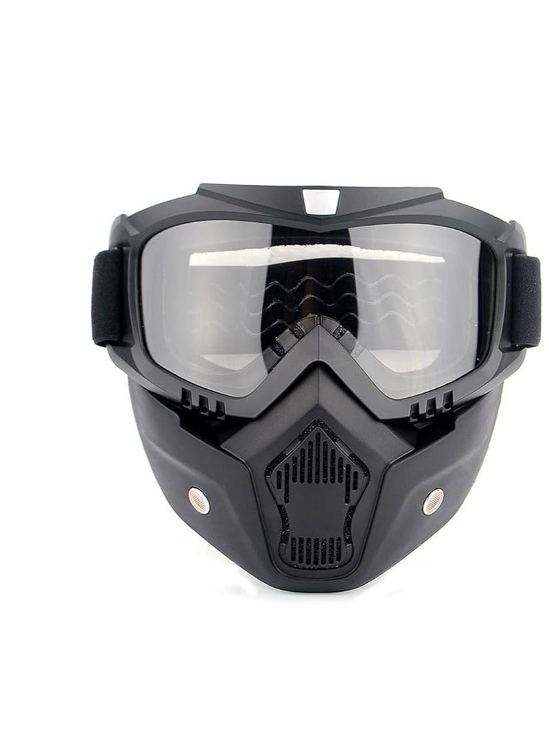 Generic Motorcycle Goggles Paintball Mask, Detachable Face Mask ATV Goggles, Dirt Bike Goggles Safety Ggoggles for Men Women - Image 1