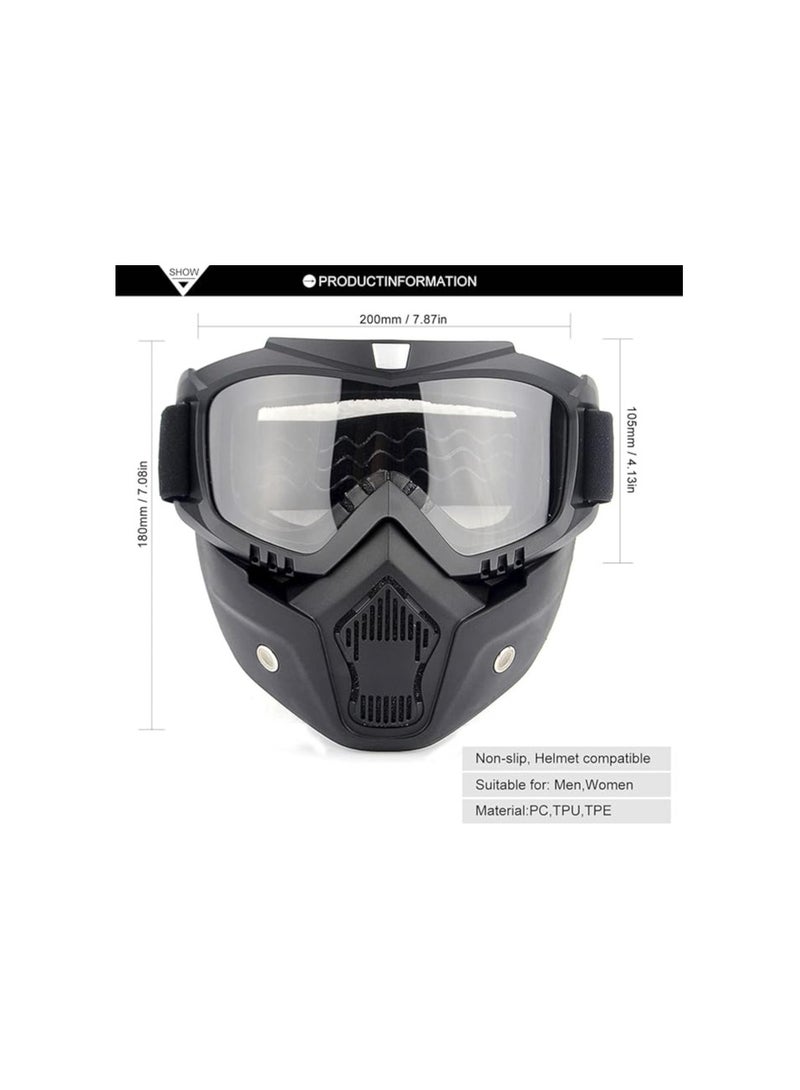 Generic Motorcycle Goggles Paintball Mask, Detachable Face Mask ATV Goggles, Dirt Bike Goggles Safety Ggoggles for Men Women - Image 4