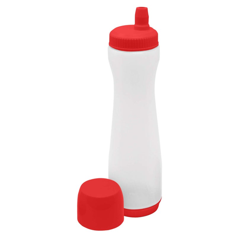 EXULTIMATE Pancake Batter Dispenser Pen Easy Squeeze Bottle Baking Drip Proof Silicone Nozzle and Measurement Marker Plastic Condiment Bottles Pancakes Waffles Crepes by Exultimate Red 3 Cups