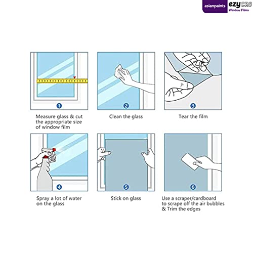 Asian Paints EzyCR8Window Frosted Glass Film Line Movement Design,Multisurface Self Adhesive Privacy Glass Film for Windows,Glass Door,Bathroom,Office,40 * 200 cm - Image 5