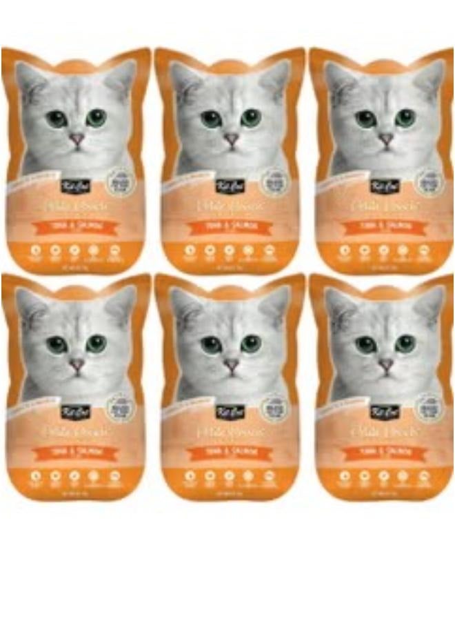 كيت كات طعام قطط رطب بنكهة التونا و السالمون للقطط البالغة 6 أكياس بوزن 70 جرام - Image 1