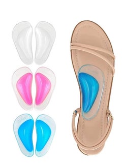 Arch Support Shoe Insoles for Flat Feet, Gel Inserts Plantar Fasciitis, Adhesive Pad Feet Relieve Pressure and Pain Women Men 3 Pairs