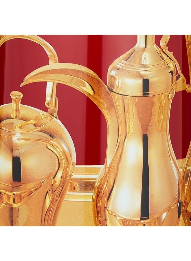 Peacock 1L Stainless Steel Vacuum Flask – Arabic Coffee Design, Double Wall Thermal Jug for Hot & Cold Drinks, Leak-Proof & Durable (Red/Gold) - Image 4