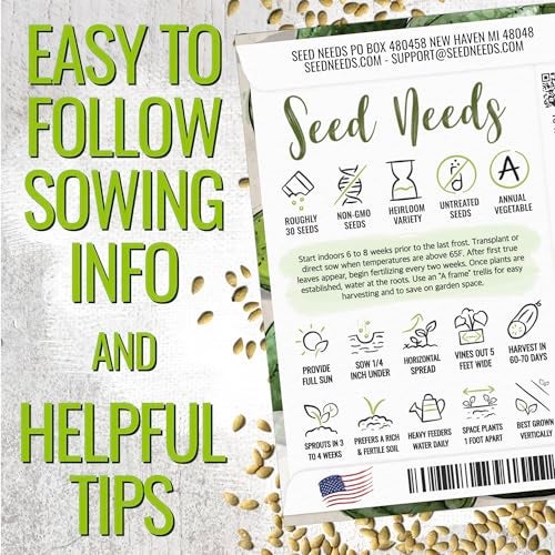 Seed Needs Cucamelon Seeds for Planting Mexican Sour Gherkin Miniature Mouse Melons - Non-GMO Heirloom & Untreated - Grow a Home Grown Indoor Outdoor Vegetable Garden (2 Packs) - Image 4