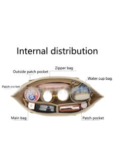 Skycare Skycare Purse Organizer Insert for Longchamp Le Pliage Large Tote - Premium Felt Organizer for Perfectly Organized Essentials BEIGE  - Image 4