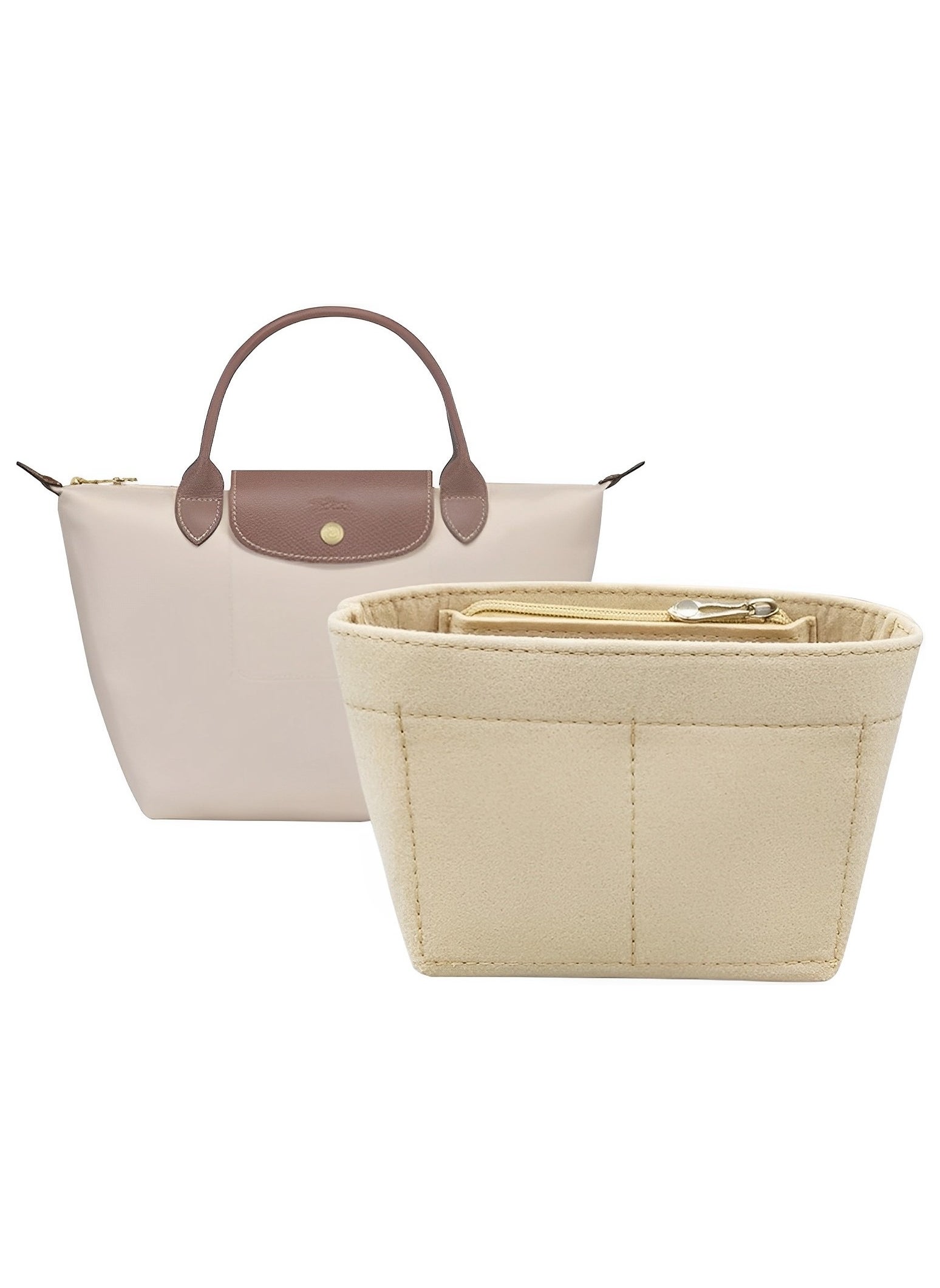 Skycare Skycare Purse Organizer Insert for Longchamp Le Pliage Large Tote Premium Felt Organizer for Perfectly Organized Essentials BEIGE Best Price UAE Dubai Abu Dhabi