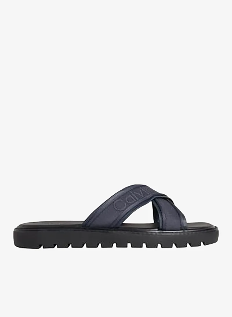 Square Molded X-Cross Webbed Straps Sandals