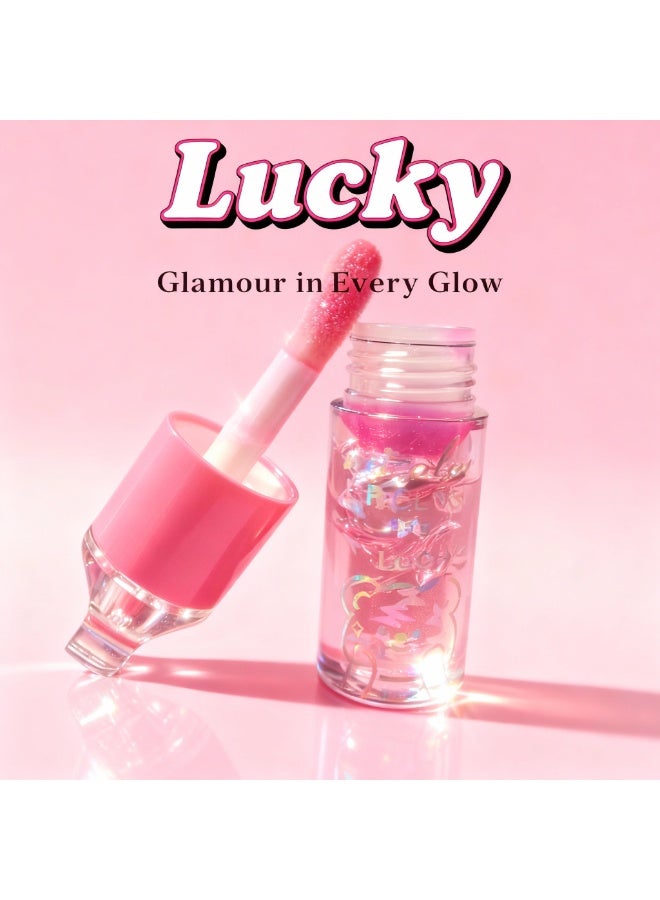 لاكي ملمع الشفاه الوردي مع تعليقة الدبدوب - Image 2