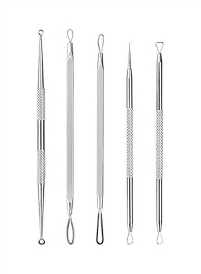 جينتيك طقم أدوات إزالة الرؤوس السوداء لحب الشباب مكون من 5 قطع فضي - Image 1