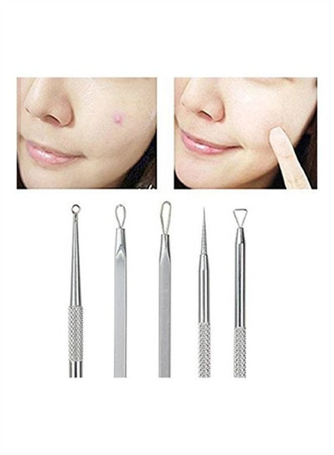 جينتيك طقم أدوات إزالة الرؤوس السوداء لحب الشباب مكون من 5 قطع فضي - Image 2