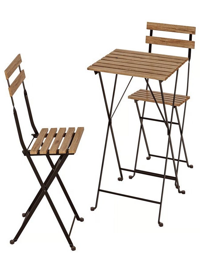 Generic 3-Piece Folding Outdoor Dining Table Set Brown 93x55x55cm  - Image 1