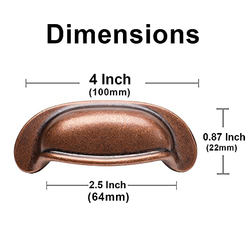 HARPOON 10 Pack Bin Cup Drawer Handles 2.5 Inch,Kitchen Cabinet Pulls Antique Copper - Image 3