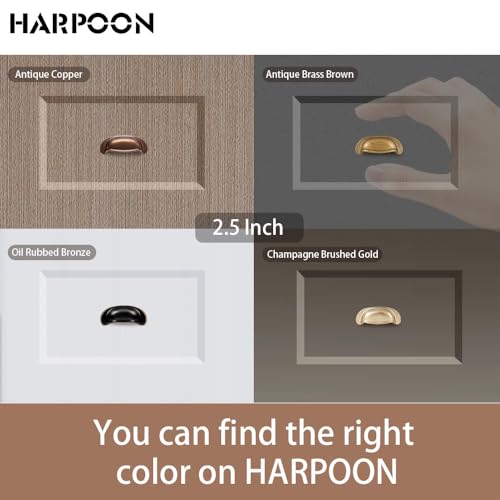 HARPOON 10 Pack Bin Cup Drawer Handles 2.5 Inch,Kitchen Cabinet Pulls Antique Copper - Image 4
