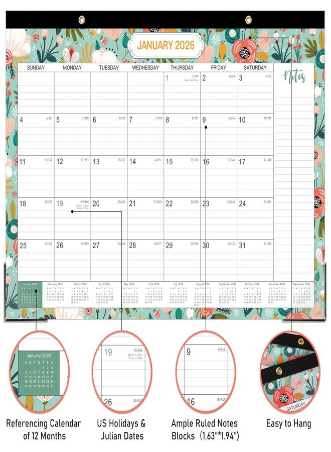 Coboll 2026 Desk Calendar - 2026 Calendar from Jan. 2026 - Dec. 2026, 12 Monthly Desk Calendar 2026 Large 12" x 17", Ruled Block, To-do List & Note - Image 3