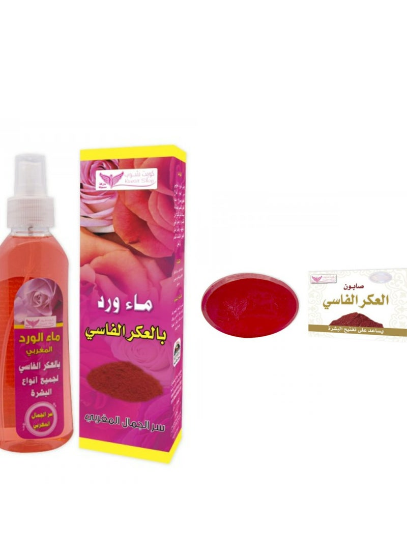 كويت شوب ماء الورد بالعكر الفاسي+صابون العكر الفاسي - Image 1