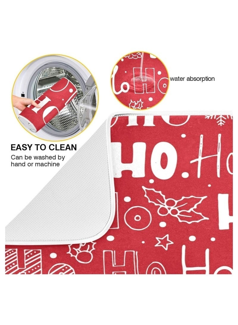 3-Piece Microfiber Dish and Utensil Drying Mat Set, 40 x 50 cm - Drying mat for dishes, cups, plates, spoons, forks, and kitchen utensils. Quick-drying and machine washable. Cushioned surface to protect glassware and utensils. Space-saving design in assorted colors and patterns. - Image 4