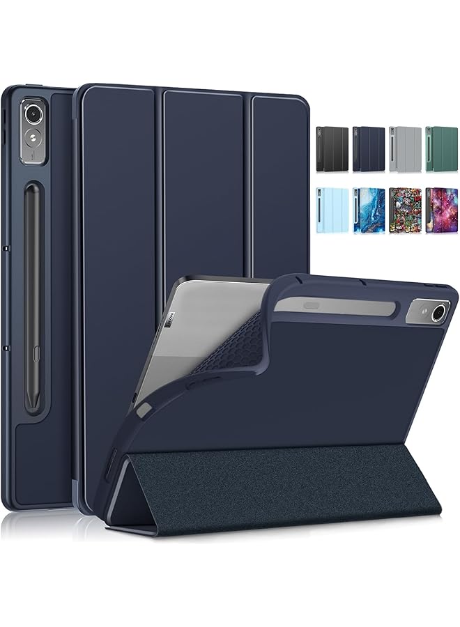 erorex For Lenovo Tab P12 Case P12 Pro Cover Tb-370Fu Tb-371Fc 12.7-Inch Smart Case Cover Support Automatic Sleep Wake Function Tpu Soft Shockproof Protective Back Cover Folding Stand Shell Blue - Image 1