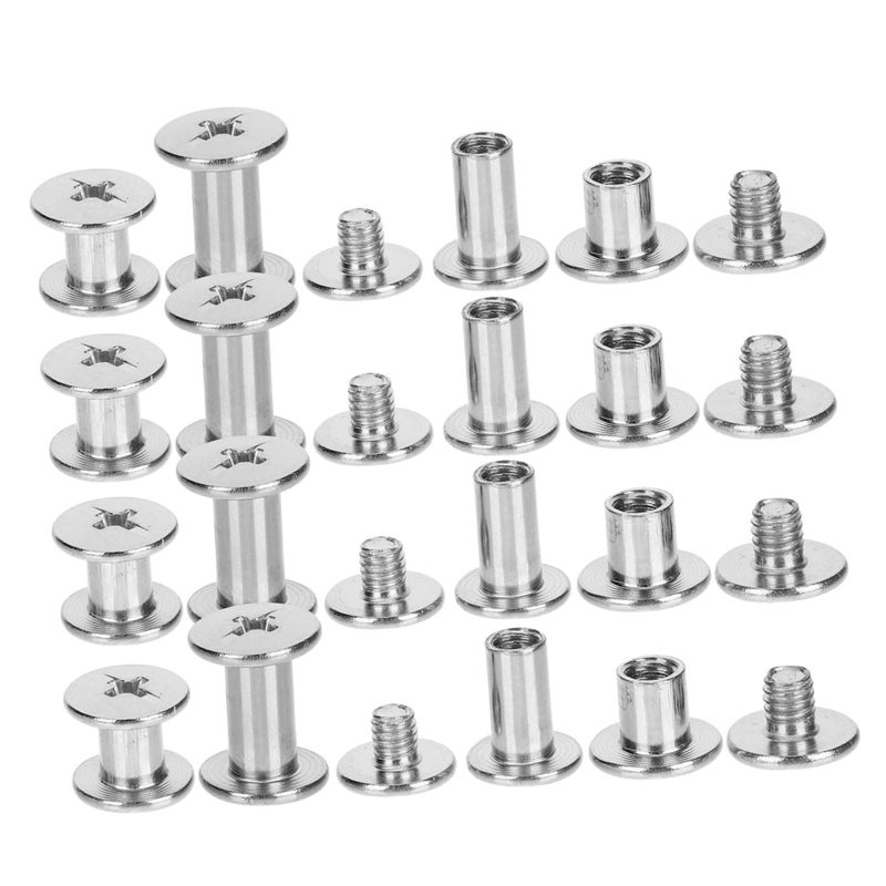 Chicago Binding Screws Set 75pcs Nickel-Plated Steel 6mm 8mm 10mm Lengths Book Binding Screws for Leather Belt Purses Scrapbook Fastener Assortment Kit - Image 1