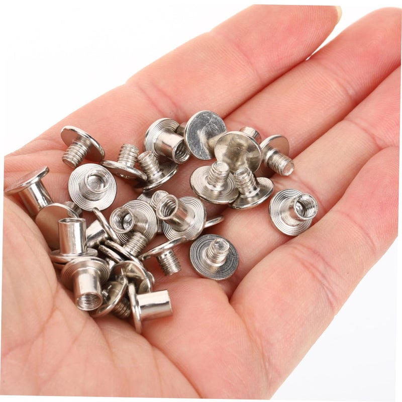 Chicago Binding Screws Set 75pcs Nickel-Plated Steel 6mm 8mm 10mm Lengths Book Binding Screws for Leather Belt Purses Scrapbook Fastener Assortment Kit - Image 3