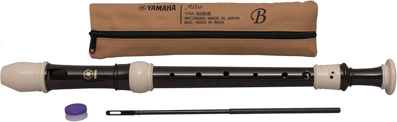 Yamaha YRA-302B Alto Recorder, Key of F, Smooth Brown Finish - Image 2