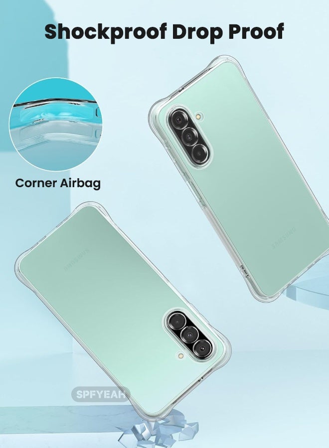 اس بي اف يا. [2 في 1] جراب Samsung Galaxy A26 مع واقي شاشة زجاجي مقوى عالي الدقة، مصمم لهاتف Galaxy A26 مع وسائد هوائية مضادة للسقوط بأربع زوايا، جراب نحيف مرن من مطاط TPU الناعم والسيليكون المضاد للانزلاق مناسب لهاتف Samsung A26 5G مقاس 6.7 بوصة، شفاف - Image 5