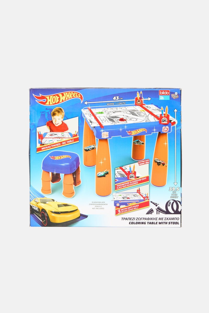 Hot Wheels Coloring Table With Stool, Multicolor  - Image 2