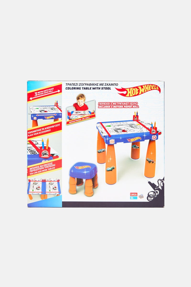 Hot Wheels Coloring Table With Stool, Multicolor  - Image 1