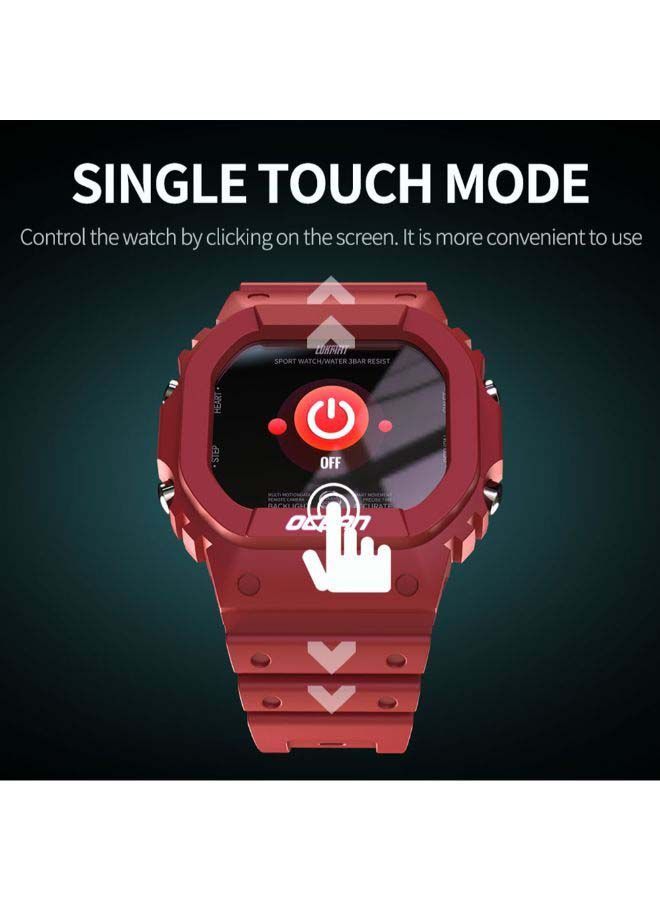 NIBEMINENT IP68 Waterproof Smart Watch Red/Black - Image 3