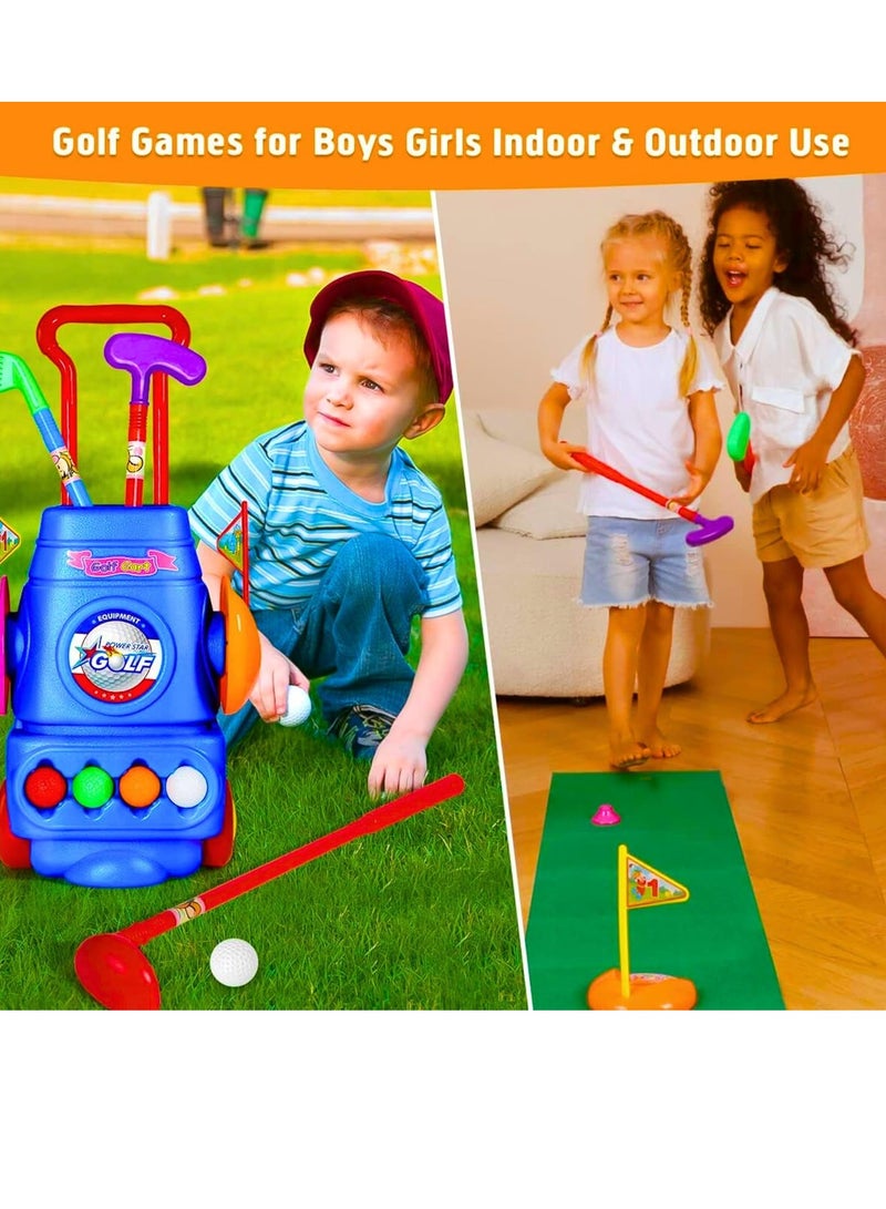 MAGIC VAULT Kids Golf Set, Toddler Golf Set, Plastic Golf Cart with Wheels Balls, 4 Balls & 2 Practice Holes 4 Colorful Golf Sticks Great Golfer Sports Toy Kit for Boys & Girls Indoor Outdoor Toys  - Image 3