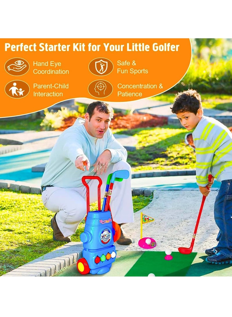 MAGIC VAULT Kids Golf Set, Toddler Golf Set, Plastic Golf Cart with Wheels Balls, 4 Balls & 2 Practice Holes 4 Colorful Golf Sticks Great Golfer Sports Toy Kit for Boys & Girls Indoor Outdoor Toys  - Image 4