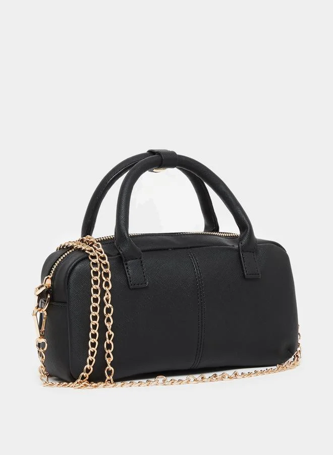 ستايلي Black Barrel Bag with Gold Chain