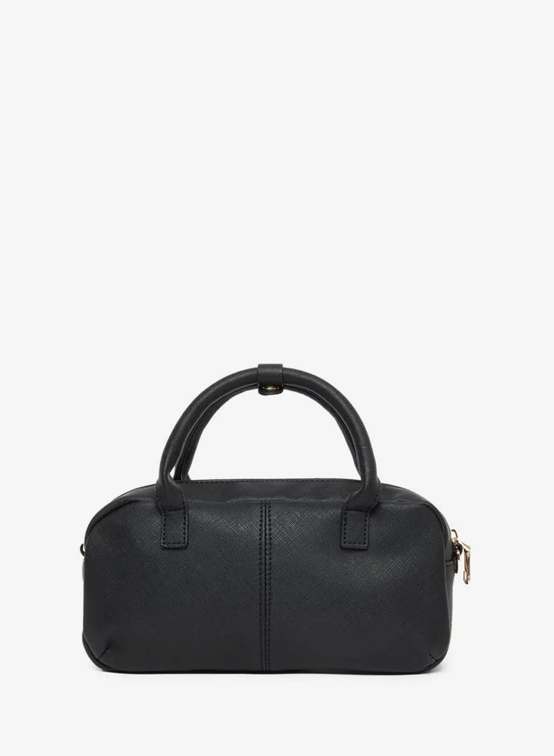 Styli Black Barrel Bag with Gold Chain
