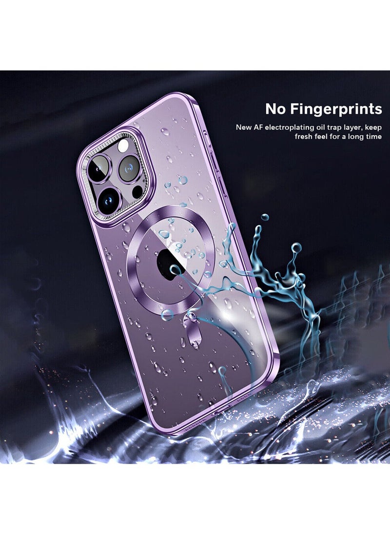 Color Fans - Slim Magnetic Clear Phone Case MagSafe Cover for iPhone 13 Pro Max 6.7 inch Purple - Image 1