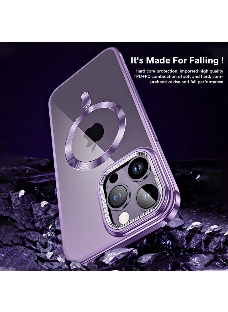Color Fans - Slim Magnetic Clear Phone Case MagSafe Cover for iPhone 13 Pro Max 6.7 inch Purple - Image 1