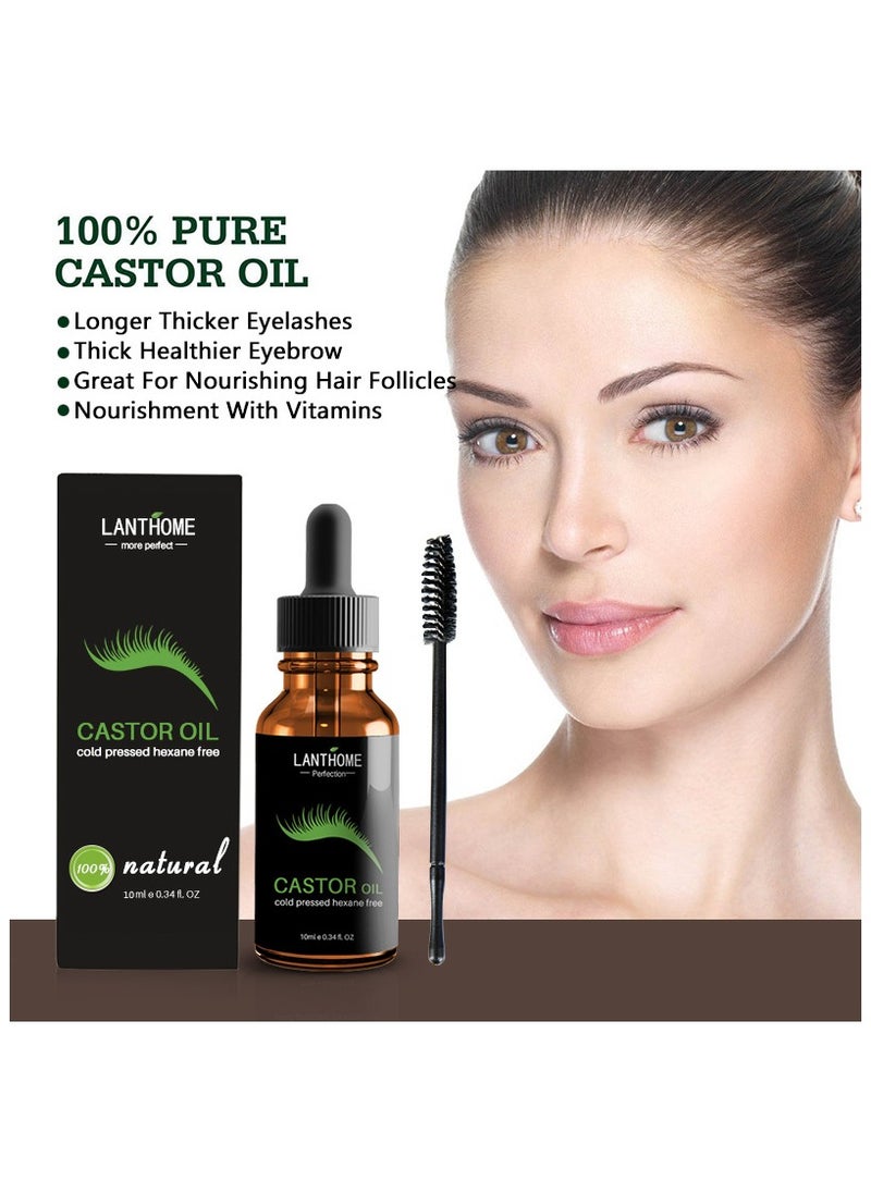 Lanthome 10ml Castor Oil Eyelash Growth Serum - Nurture Your Lashes to Be Longer, Fuller & Thicker. Promote Natural Lash Growth with Pure Castor Oil Formula  - Image 5