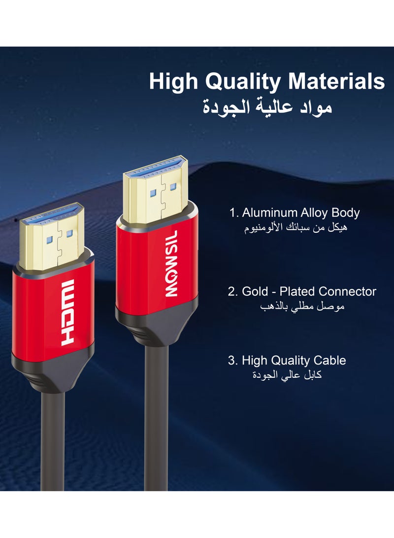 MOWSIL HDMI Cable 18Gbps High-Speed 4K @30Hz 1.4 Cable 3Mtr, HDMI to HDMI Video Wire Braided Compatible with Set-top-box, PS-3/4, TV, Projector, Display, Laptop - Image 2