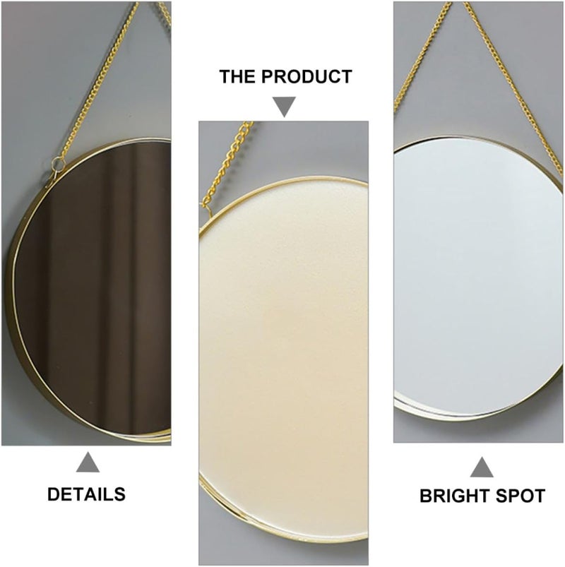 Unomor Wall-Mounted Beauty Mirror Punch-Free Hanging Dormitory Vanity Mirror Small for Bathroom and Entryway Use - Image 3