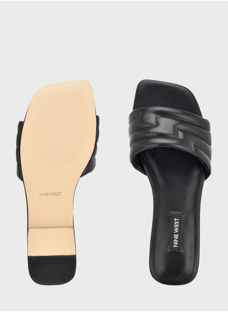 NINE WEST - Single Strap Flat Sandals - Image 1