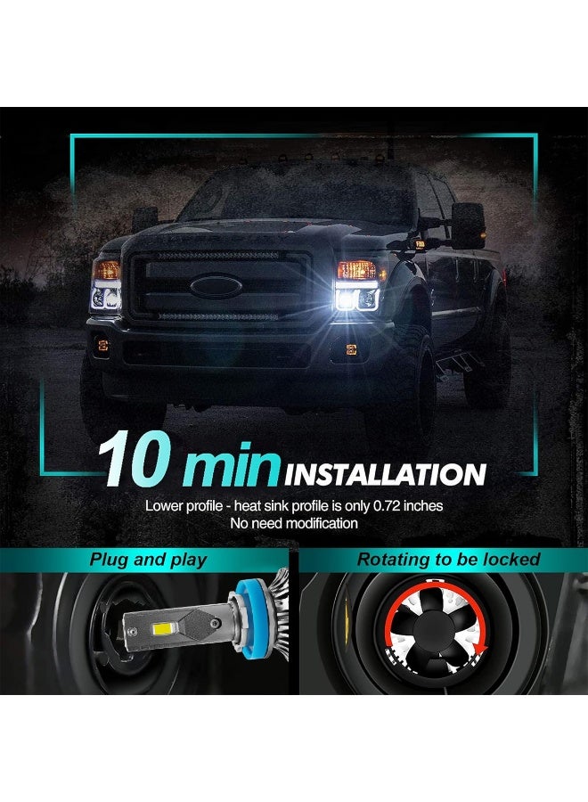 جولدن كامل مصباح أمامي LED من جولدن كاميل M8 Pro 9007، بقوة 30000 لومن و120 واط، لون أبيض نهاري 6500 كلفن، متوافق مع نظام CANBUS، سهل التركيب والتشغيل، مقاوم للماء بمعيار IP65، يعمل بجهد 12-24 فولت، طقم مصابيح LED عالية التركيز (قطعتان). - Image 2