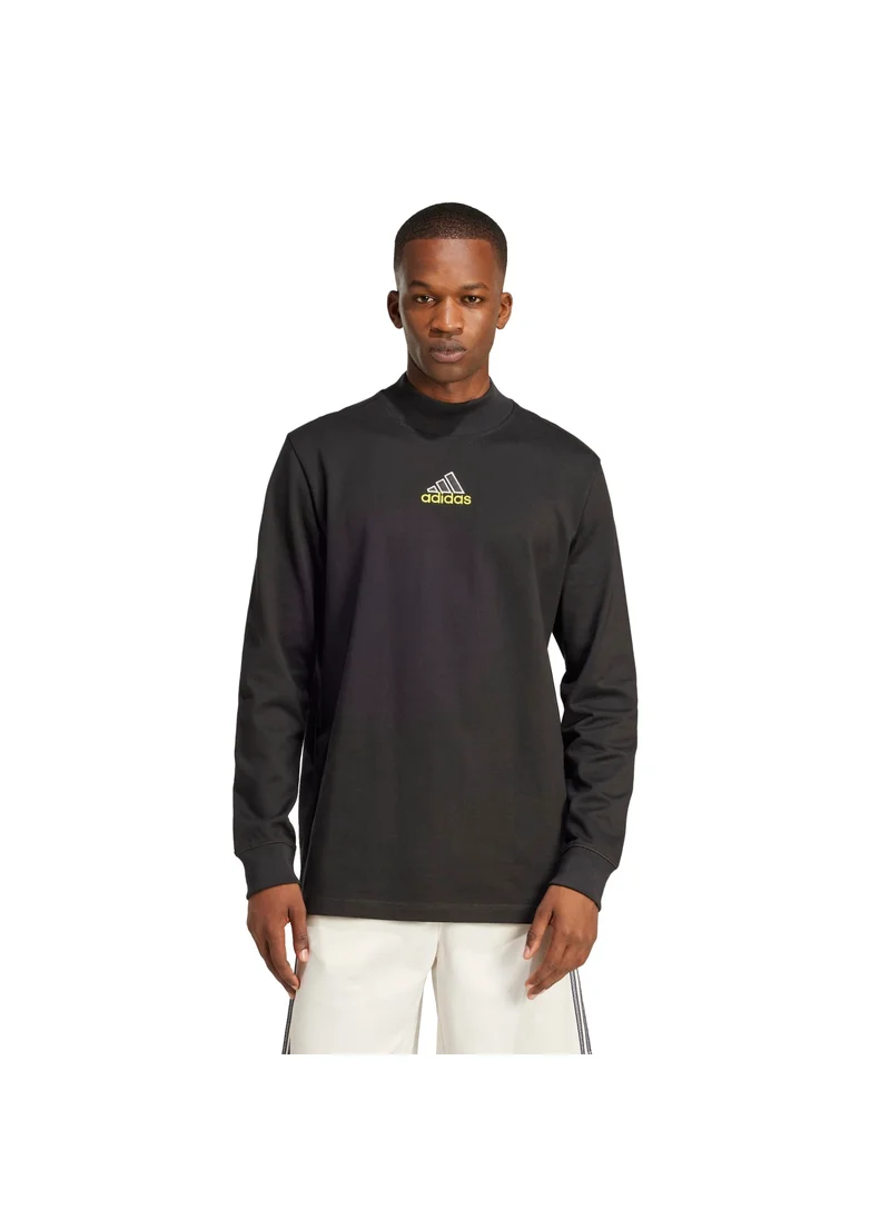 اديداس adidas LS MOCK NECK Q1 Black Originals Men T-SHIRTS