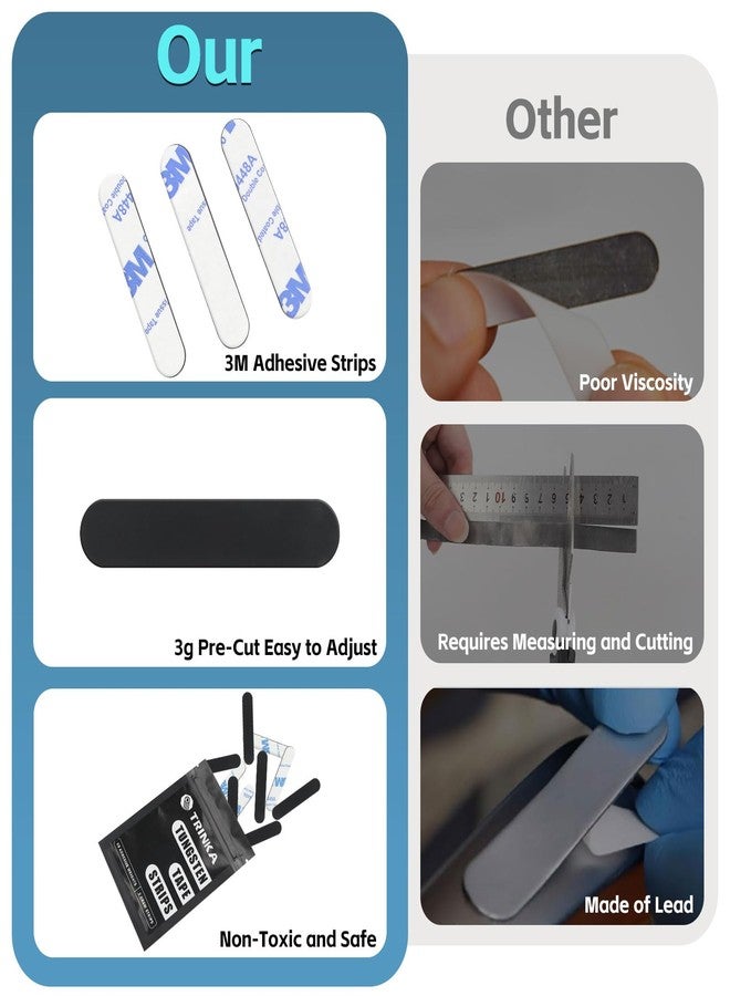 TRINKA 10pcs 3g Tungsten Tape Strips for Pickleball Paddle Weights Customization - Image 3