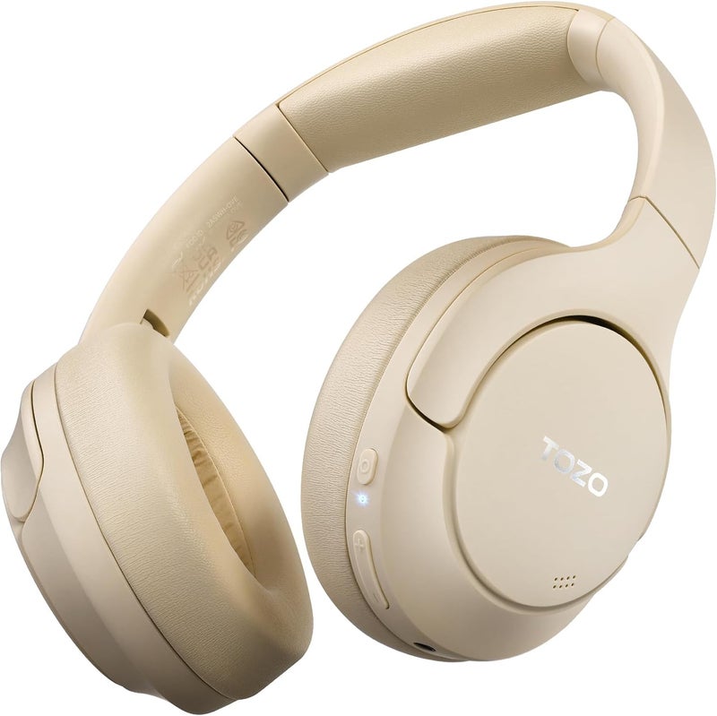 TOZO HT2 Hybrid Active Noise Cancelling Headphones, Wireless Over Ear Bluetooth Headphones, 60H Playtime, Hi-Res Audio Custom EQ via App Deep Bass Comfort Fit Ear Cups, for Home Office Travel Khaki - Image 1